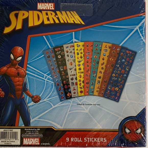 Spider-Man Sticker Collection Marvel 9 Rolls 360pc Colorful Spiderman Comics Lil - Picture 4 of 14